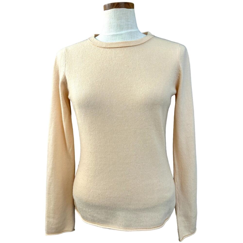 Vintage Saks Fifth Avenue 100% Cashmere Peach Sweater SIZE S Quiet Luxury Fall